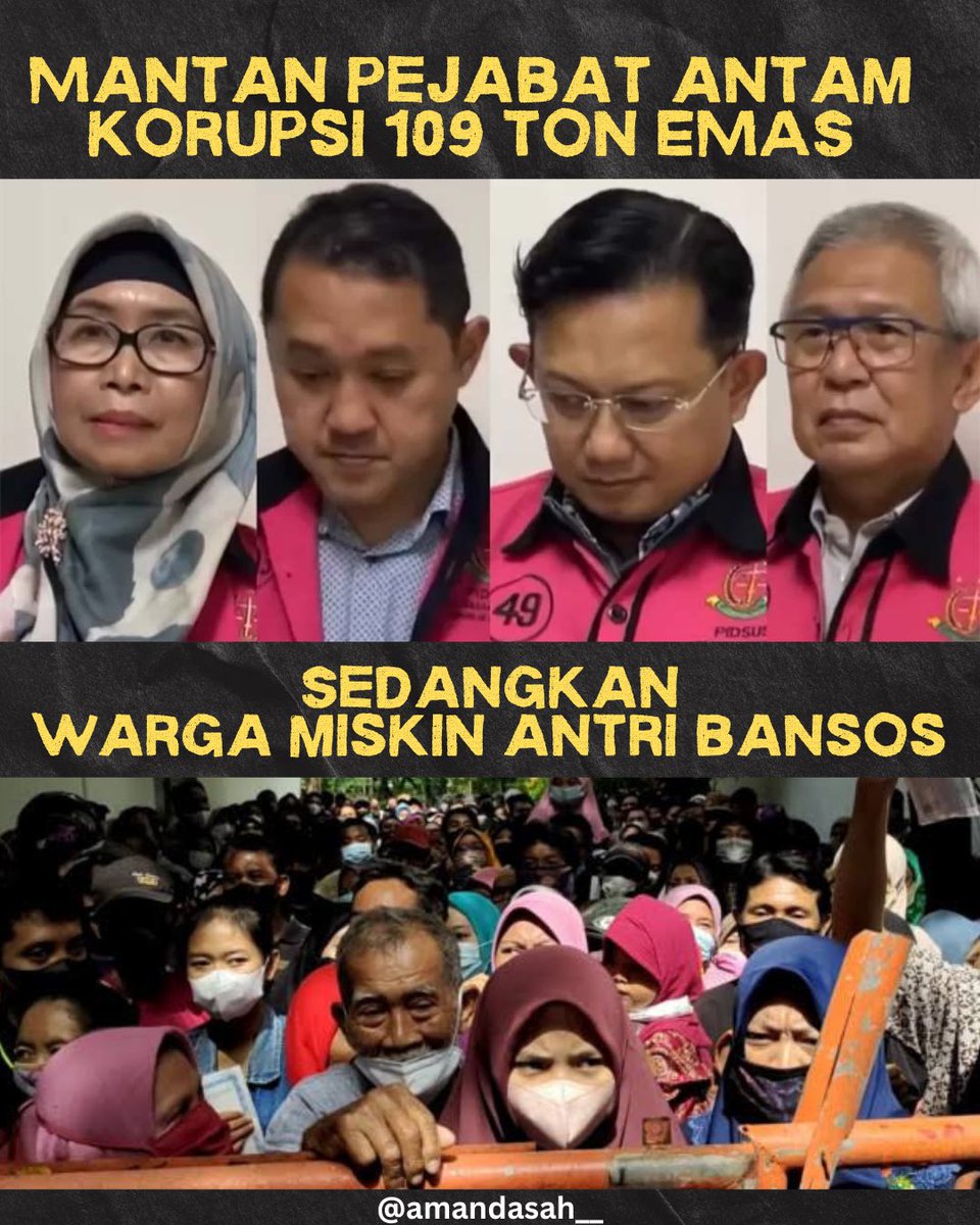 Hidup Sungguh Syulit Tapi Tidak Buat Mantan Pejabat Antam

Masih banyak sekali warga Indo yang  miskin sampai bertahan hidupnya dari bansos. Sesulit itu. 

Tapi tidak bagi mantan 6 pejabat Antam. Mereka menyalahgunakan kewenangannya untuk mendapatkan keuntungan pribadi.  Hacker