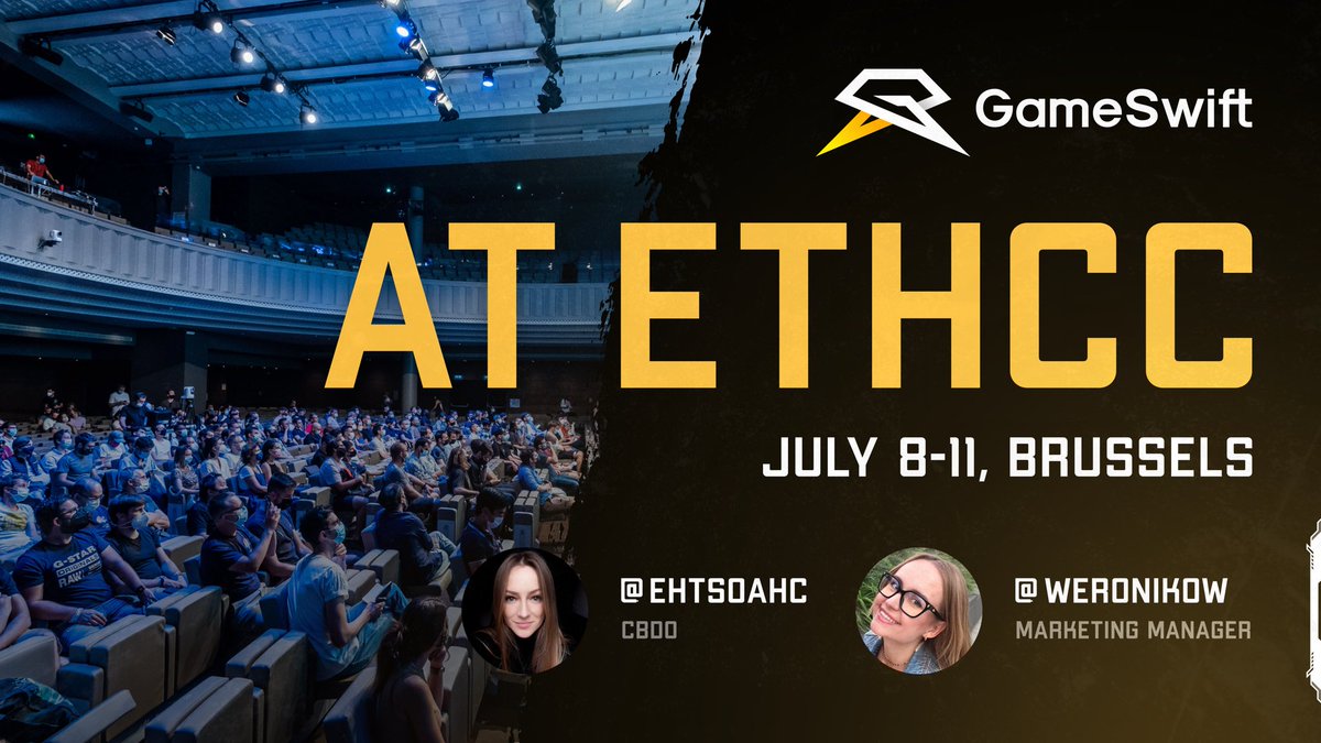 Next week, catch us at <a href="/EthCC/">EthCC - Ethereum Community Conference</a>, Europe's largest Ethereum event!

Our powerhouse marketing and BD duo, <a href="/ehtsoahc/">Kate D</a> and <a href="/weronikow/">Veronica 💓</a>, will be on-site. Drop them a DM to lock in a meeting.

Can't wait to see you! 🖤 💛 ❤️