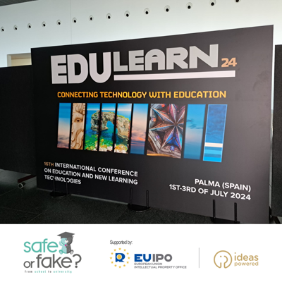 AIJU_Tecnologi's tweet photo. ¡Estamos en @EdulearnConf! El congreso internacional de #educación, que se celebra en Palma de Mallorca, y en el que hemos tenido la oportunidad de presentar los resultados del proyecto #SafeOrFake? From school to university.
#EDULEARN24 #AijuTecnologia #PropiedadIntelectual https://t.co/B2Y8mvowaD