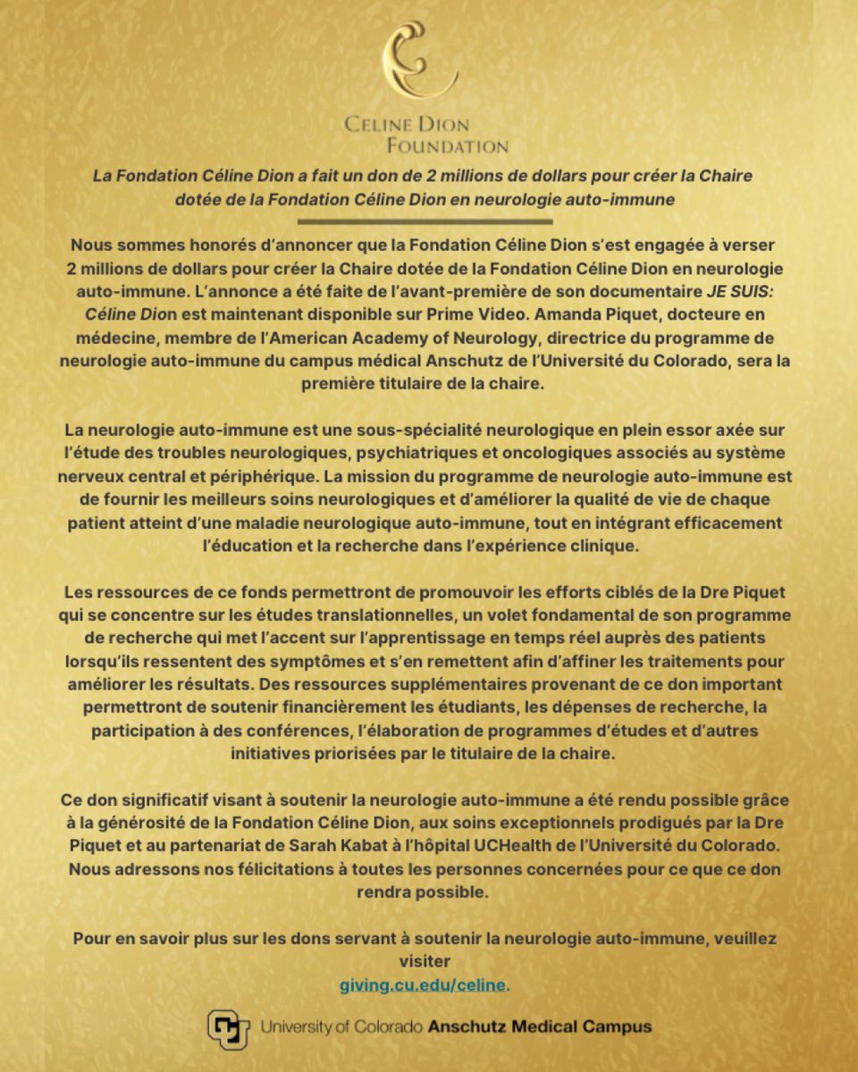 Contribution link below♥️ 

giving.cu.edu/fund/céline-di…