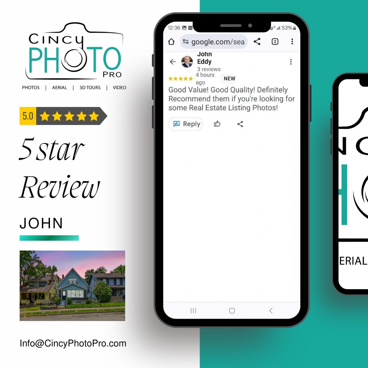 cincy_pro's tweet image. 🌟🌟🌟🌟🌟
Check out this 5-star review! 👏  John recommends Cincy Photo Pro for Real Estate listing photos! 

Contact Krista to book today!
info@cincyphotopro.com
513-324-4206
cincyphotopro.com