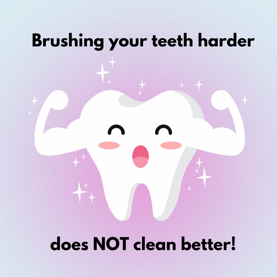 PinesPDO's tweet image. Did you know that brushing harder doesn't clean your teeth better? 🚫🦷 Gentle, thorough brushing is key for a healthy smile! #DentalTip #BrushSmart #HealthySmile #OralCare #PediatricDentistry #KidsDental