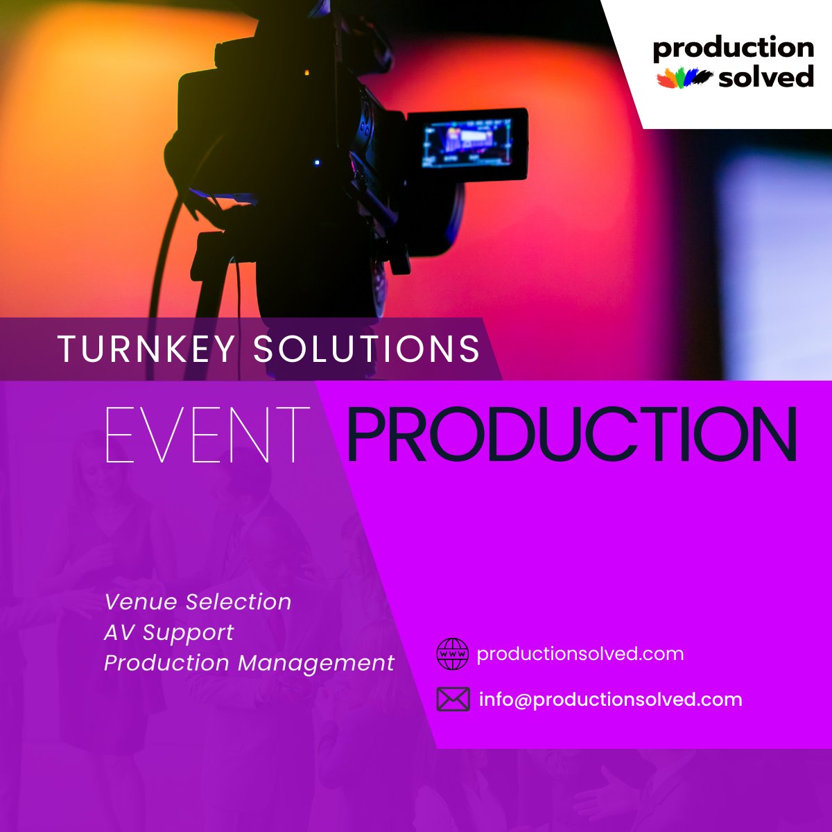 prodsolved's tweet image. Need a turnkey production for your next event? Our team specializes in venue selection, AV support &amp;amp; flawless production management. Let&apos;s make your #event a standout success! Know more about us: bit.ly/prodsolutions
#CorporateEvents #EventManagement #eventpros