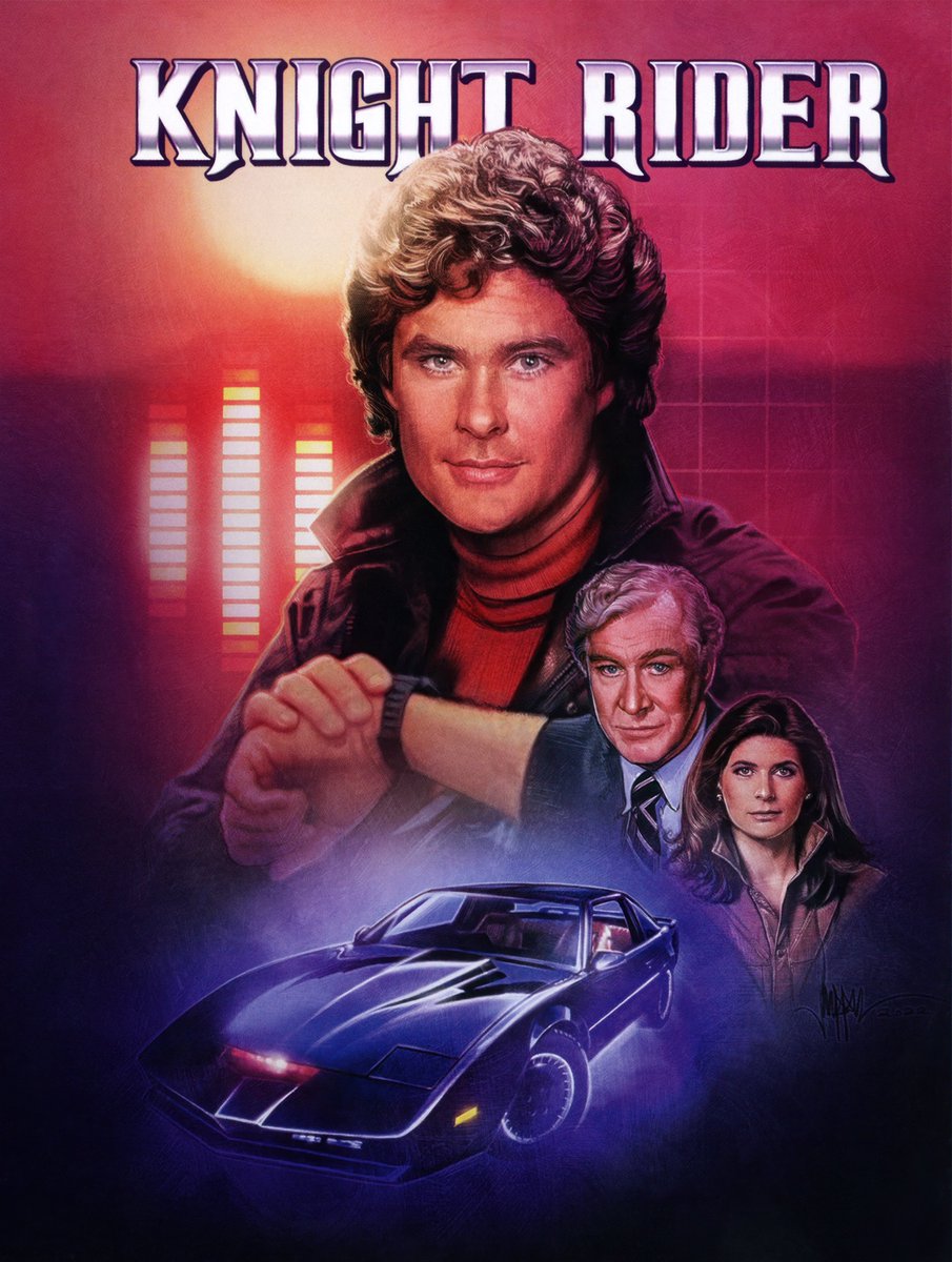 Knight Rider / Turbine Germany Blu-ray Packaging Artwork by <a href="/PaulShipper/">Paul Shipper 🎨</a> (2022/24): An absolutely beautiful modern work, that captures the true essence of the show's original, early-to-mid '80s run. Love this design, and set overall. Knight Rider treated *right*.