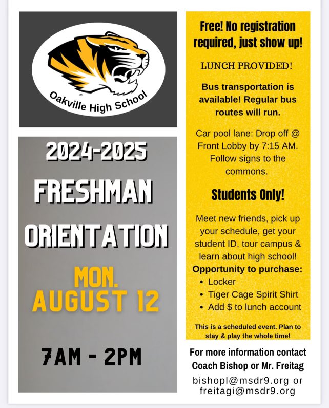 Class of 2028, mark your calendars!  Watch your email for full details in the coming weeks!