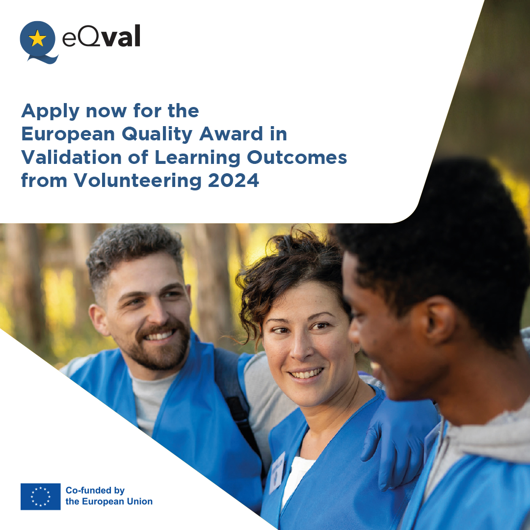 MTU Extended Campus (@extendedcampus) on Twitter photo 📢 Calling all volunteer organizations & volunteers!
Do you have exemplary practices in validating learning from volunteering? Apply for the eQval Quality Standards Award & get recognised for your efforts in promoting high-quality volunteer experiences.
en.eqval.eu 📢 Calling all volunteer organizations & volunteers!
Do you have exemplary practices in validating learning from volunteering? Apply for the eQval Quality Standards Award & get recognised for your efforts in promoting high-quality volunteer experiences.
en.eqval.eu