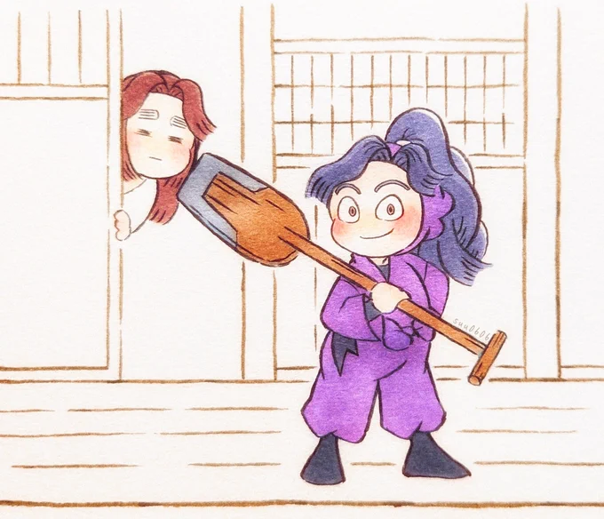 #nin_draw 今日も絶好の穴掘り日和!