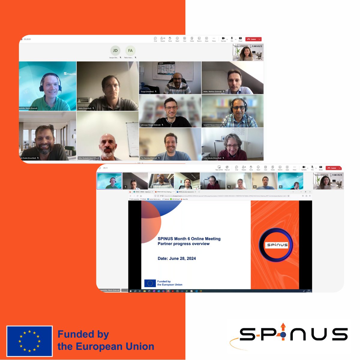 SpinusEurope's tweet photo. 🚀 SPINUS just had its Month 6 Online Meeting!

On June 28, 2024, our 12 partner organizations reviewed progress, tackled challenges, and strategized for the future.

#horizoneurope 
#QuantumComputing 
#SPINUSProject 
#Innovation 
#TechnologyAdvancement 
#ResearchandDevelopment https://t.co/uDX19ryJGG