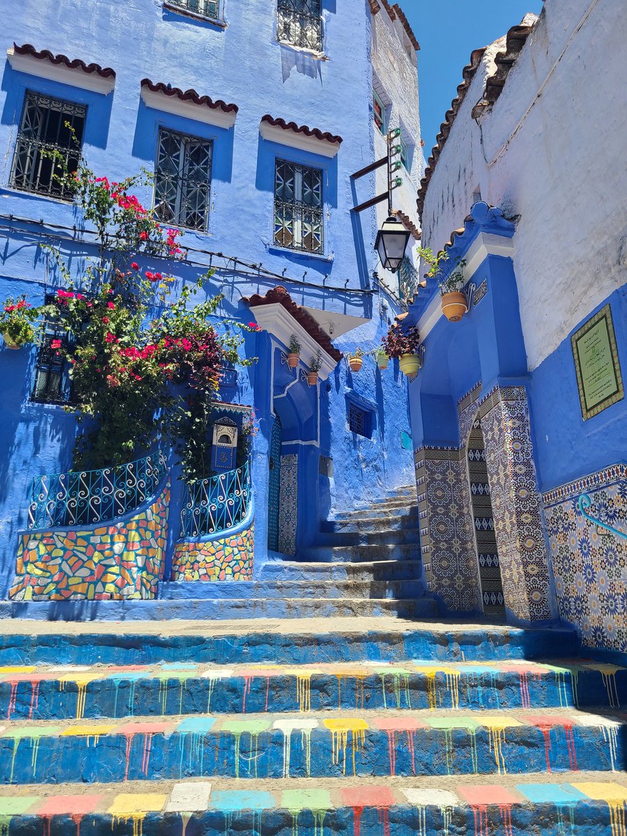 StBridgit's tweet image. Fun exploring the blue city Chefchaouen in Morocco 🇲🇦