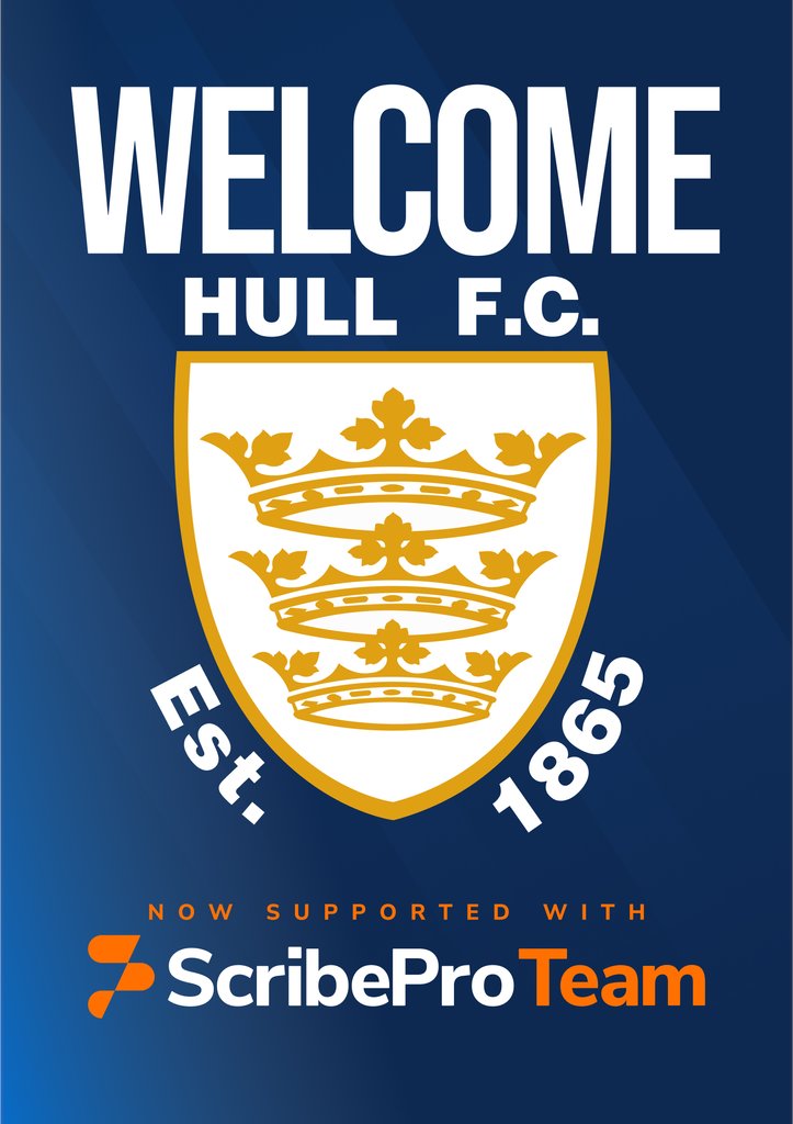 scribe_pro's tweet image. We’re delighted to welcome @hullfcofficial to ScribePro Team. We look forward to supporting you and your medical team as you compete in the British Super League.