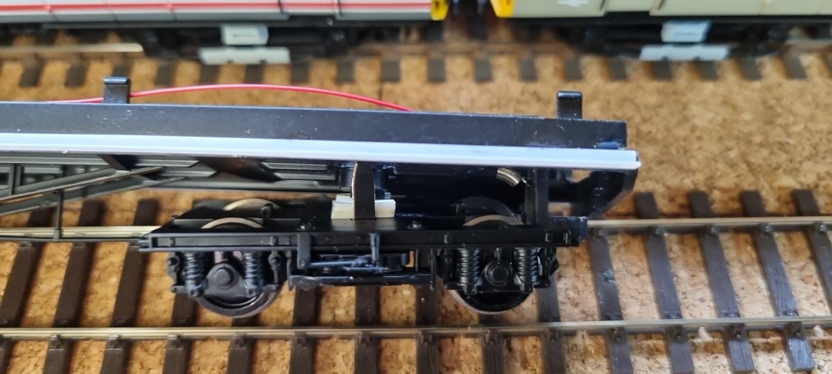 LaneCold's tweet photo. @NSE_Latchmere @GlencoeMRG If only! You have to insert a styrene pad to bring the chassis up to the correct height. 
I refer to my earlier statement milud 🤣🤣 https://t.co/XBPzDX7Kf1