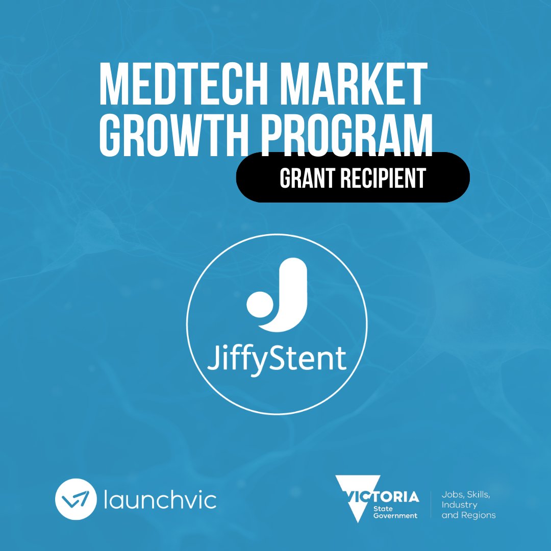 Big announcement: @JiffyStentTech has been awarded the $50,000 Medtech Market Growth Program Grant by the <a href="/VicGovAu/">Victorian Government</a> and <a href="/LaunchVic/">LaunchVic 🚀</a>!

Very grateful for this generous support. Congratulations to the entire team and our fellow awardees!

More info here: bit.ly/LaunchVic