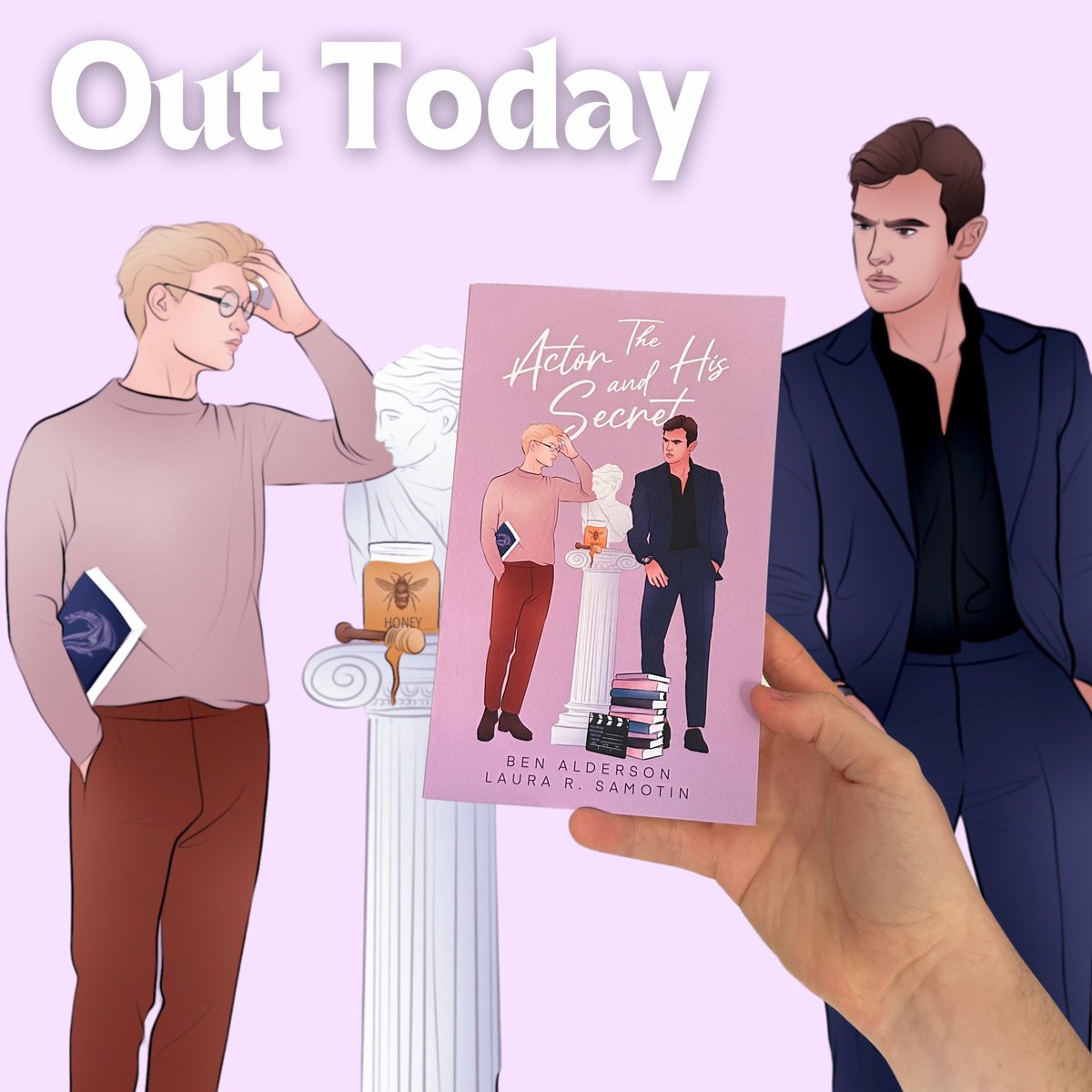 I HAVE A BOOK OUT TODAY! 

The Actor and His Secret by me and <a href="/LauraRSamotin/">Laura R. Samotin</a> , out today on kindle, KU and paperback! Our stand alone MM romance featuring:

💸 millionaire romance 
🌶️ spice
☀️grumpy x sunshine 
🏳️‍🌈 gay gay gay 
👨‍❤️‍👨 dual POVs 

Perfect beach read, promise!