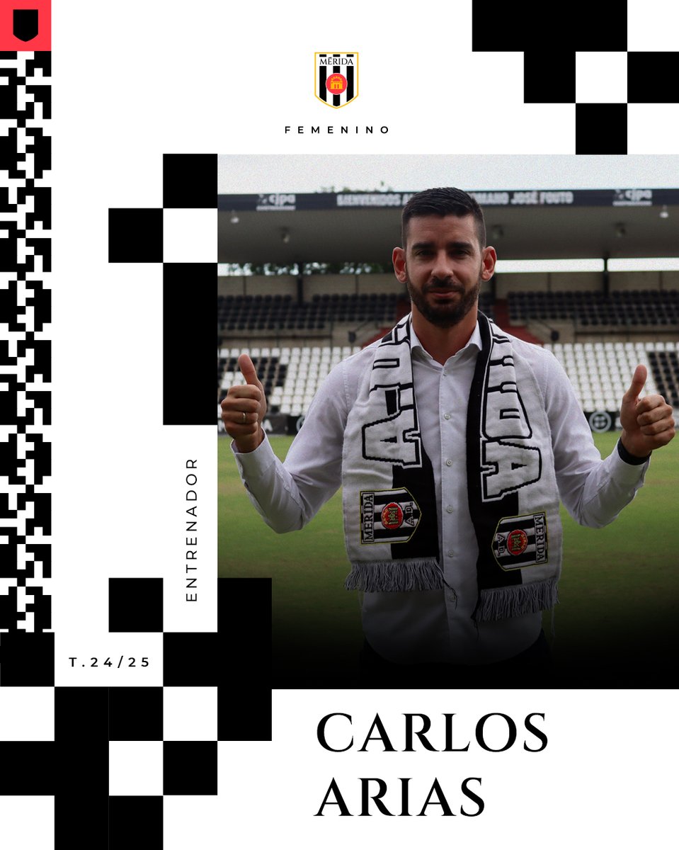 ✅ 𝗢𝗙𝗜𝗖𝗜𝗔𝗟 | 

Carlos Arias se convierte en el nuevo entrenador del #MéridaFemenino ⚪️⚫️

💪 ¡Vamos a por un bonito e ilusionante año, míster!