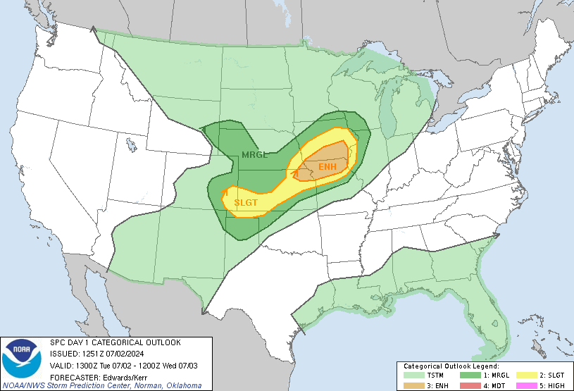 LimWeather's tweet photo. D1
#EnhancedRisk in E #TornadoAlley esp #Leavenworth,#StJosephMO,#Gladestone,#LibertyMO,#Kirksville,#ExcelsiorSprings,#Maryville,#Ottumwa,#Osceola,#Lamoni,#Keokuk
30%#Wind/15%#Hail/5%#Tornado risks
#wxtwitter #Severewx #Spc #Wxx #Iawx #Mowx #Kswx #Newx #Ilwx #TornadoAlley #KCwx https://t.co/8dPFiMwZDZ