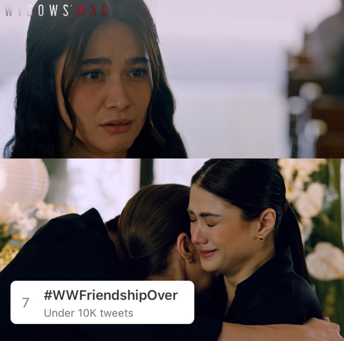 MovieQueenBea's tweet photo. TRENDING ALERT! 🚨

#WWFriendshipOver at No.7
#WidowsWar at No.34

Thank you again mga Kapuso and BEAutiful People! 🖤❤️ https://t.co/rjGgxPAJnE