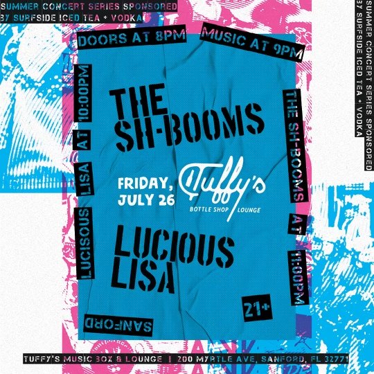 TheShBooms's tweet photo. Two summer shows coming up this month. Come get sweaty in Sanford and see some UAPs in Tampa 🛸 https://t.co/Mip1XKGewQ