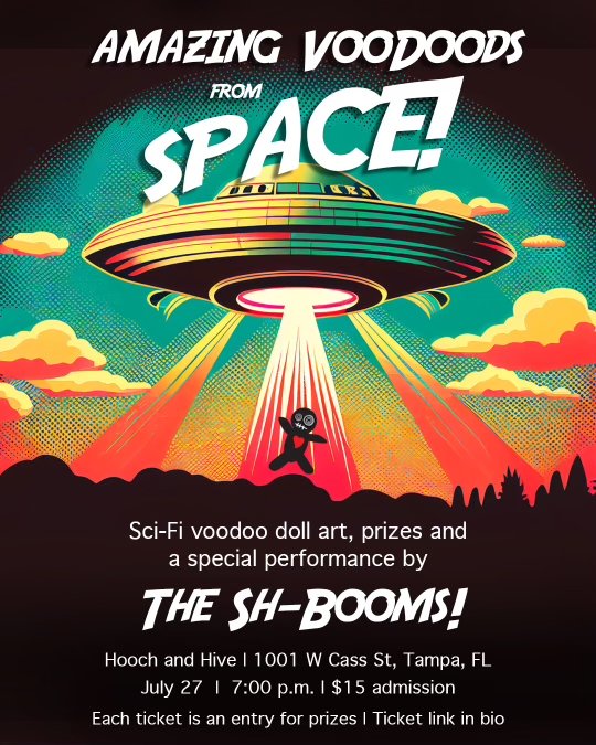 Two summer shows coming up this month. Come get sweaty in Sanford and see some UAPs in Tampa 🛸