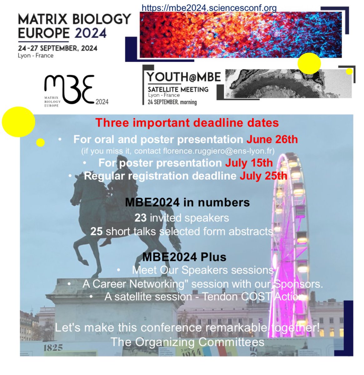 It’s not too late yet to submit your abstract for MBE in Lyon!
‼️Junior scientist check out our homepage for the great opportunity of a travel grant
matrixbiologie.de/travel-grant-a…
#MBELyon2024