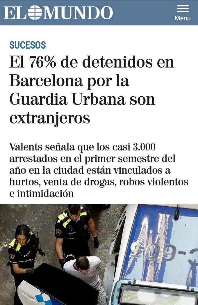 RevenRV's tweet photo. @platonic_venus Población penitenciaria de Cataluña -> 50% de extranjeros

Asesinatos machistas -> 50% cometidos por extranjeros

El 76% de los detenidos en Barcelona son extranjeros (siendo el 17% de la población)

No necesitas ningún estudio para sacar una conclusión con estos datos, ánimo. https://t.co/iM8V8p454H