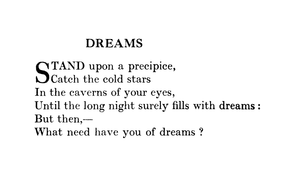 modernistconvo's tweet photo. 'Dreams' by Chaman Lall, 1919. 
#poem #modernism #coterie #chamanlall https://t.co/Yqs9guCF1A