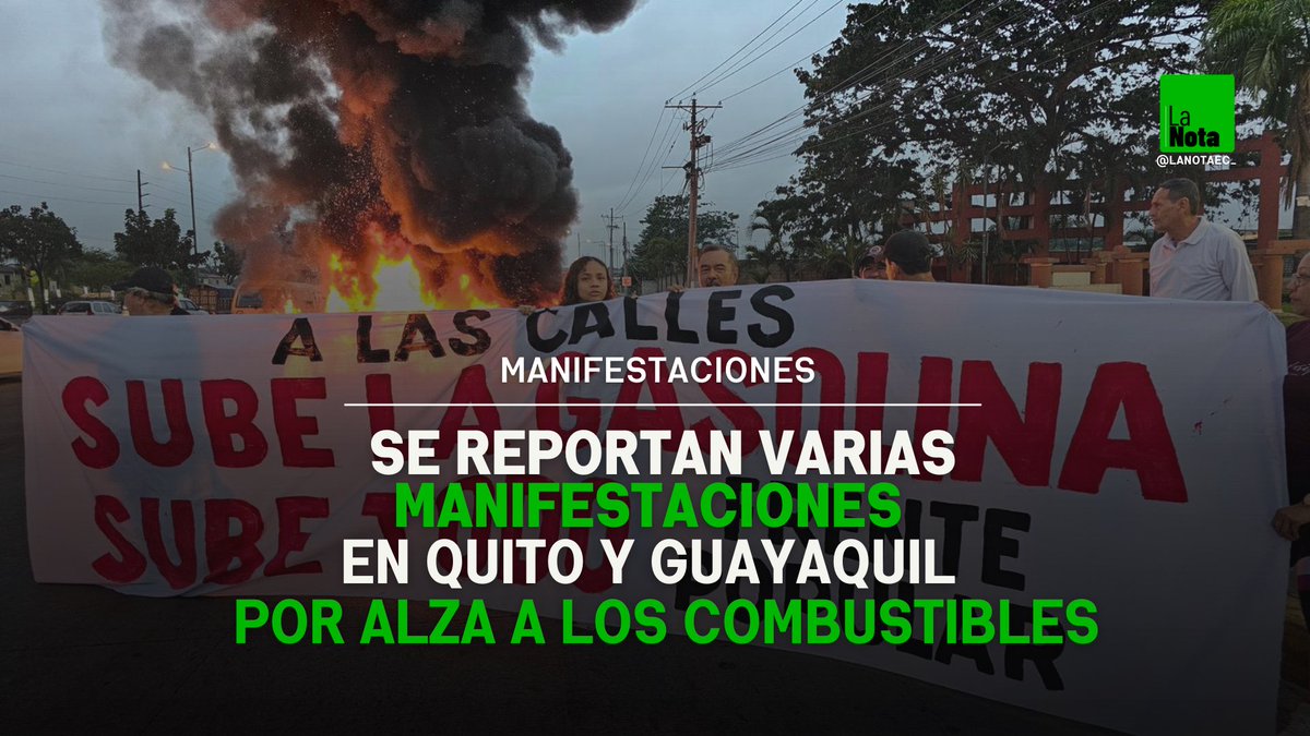 #URGENTE | Quito y Guayaquil se despertaron con protestas por el aumento del precio de los combustibles. 

Luego de las medidas económicas implementadas por el gobierno de Daniel Noboa, el descontento incremente en el país. 

#SigueLaNota