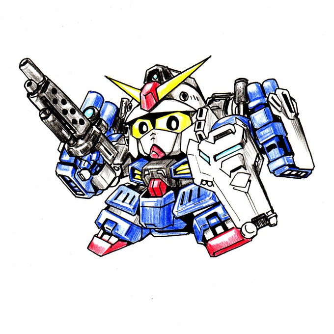 キャプテンガンダムは前にSDガンダムの日の時に描いたな 