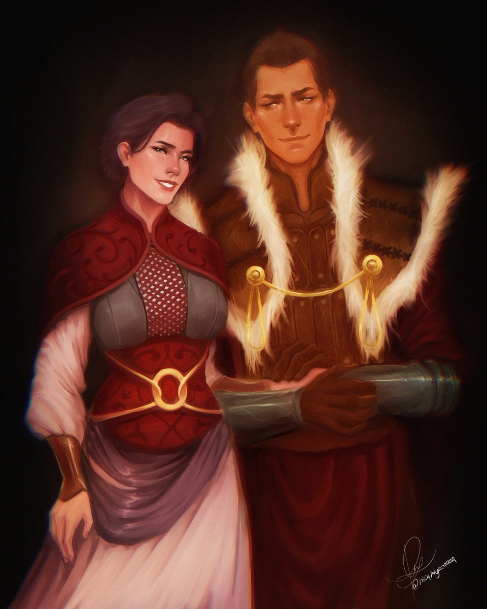 akashi_empress's tweet photo. Want to take a moment to scream my appreciation for the talented @nicanyaaaaaa Please go give her comms a look!

She did a commission of my Queen Cousland and King Alistair and I'm just so in love yall.

#dragonage #dragonageorigins #dragonagealistair #dragonage warden. https://t.co/XTQXPUrc6O