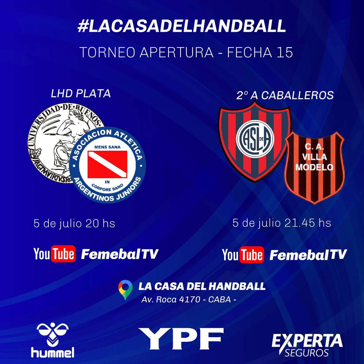 femebal's tweet photo. 📺 ¡Viernes de #FemebalTV!
🤾♀️ En el primer partido de la jornada UBA recibe a Argentinos Jrs, reciente campeón de la categoría. El local buscará sumar de tres (3º), pensando en la tabla anual de cara a los puestos de ascenso a LHO. https://t.co/RQxAI9RGXf