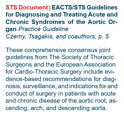 annalsthorsurg's tweet photo. #EditorsChoice Guidelines from @STS_CTsurgery and @EACTS w/evidence-based recommendations for diagnosis, surveillance, and indications for &amp; conduct of surgery in pts w/acute &amp; chronic disease of the aortic root, ascending, arch, &amp; descending aorta👇

https://t.co/3yV7J3HvqI https://t.co/zXp1wzfcQN