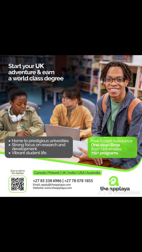 theapplaya's tweet photo. Ready to chase your UK university dream? Start your application journey with Applaya today!

Just send Hi to +27780781855 and start your application 😀 https://t.co/G7OHN4BUNo