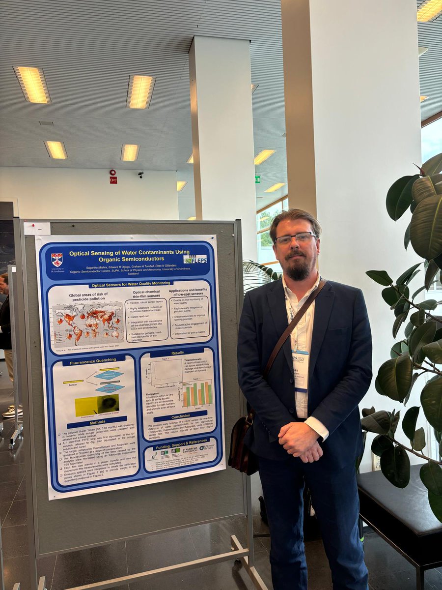 Great to be at the #FLEPS2024 Conference in Tampere! Presenting our poster on sensor technology for detecting water contaminants with flexible sensors. #IEEE