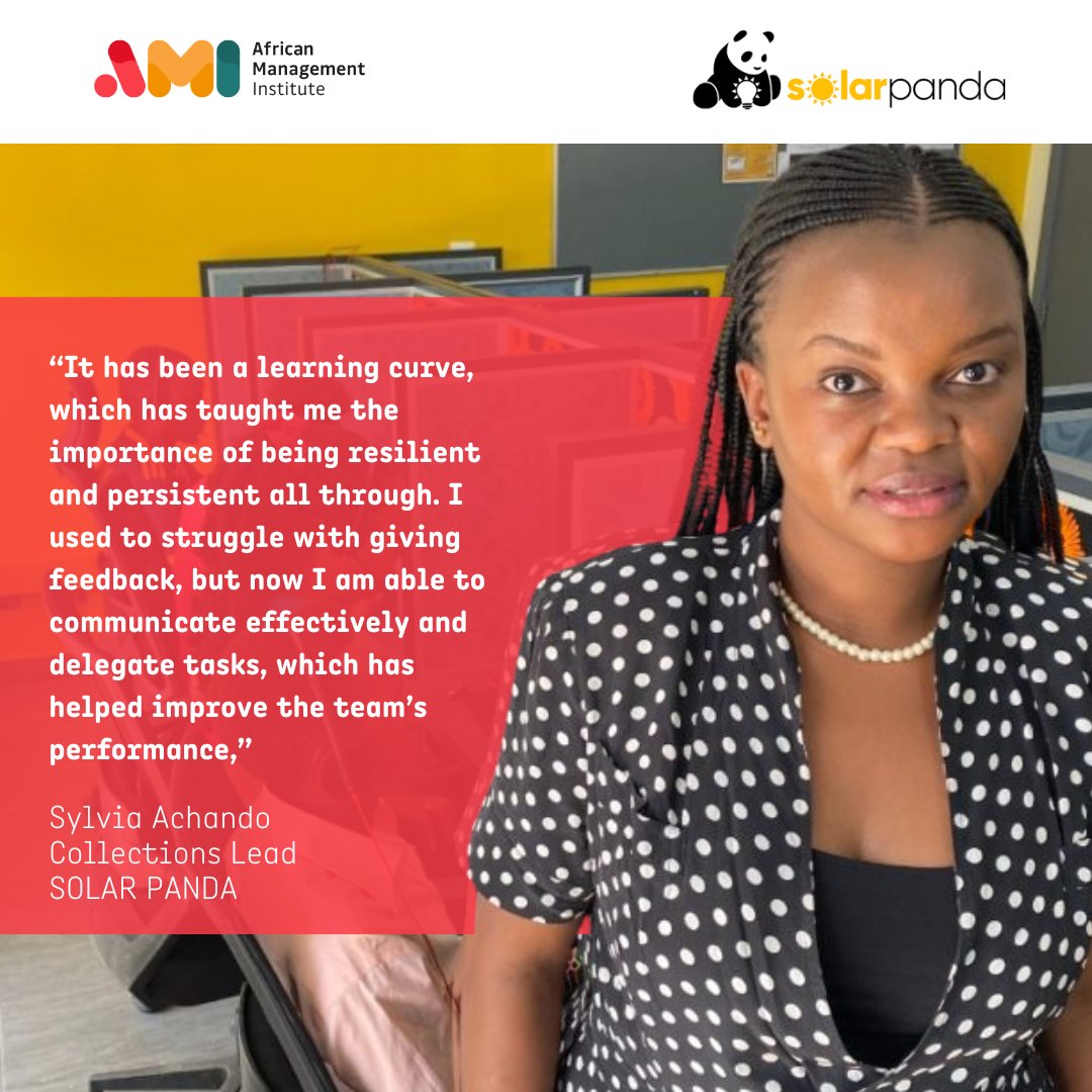 AFSIA_Official's tweet photo. Member’s promotion
In Africa's clean energy sector, skilled managers like Slyvia Achando are the key to driving growth and combating climate change.

Read her story here: https://t.co/jmnwIlaKrs

Enroll in the Empowering Managers Programme today: https://t.co/wRI1310dXl

#solar https://t.co/s7lU3TwmQR