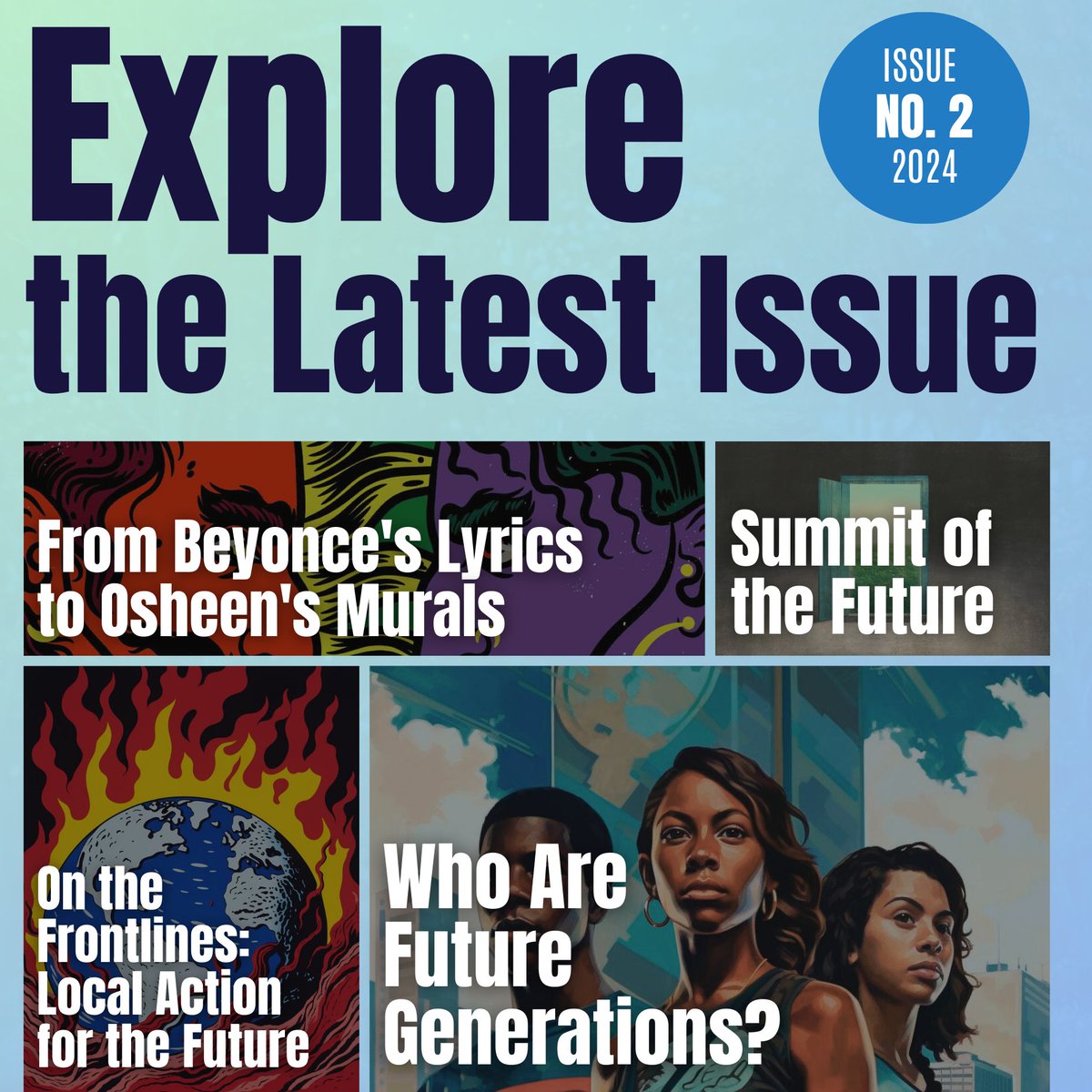 Our Future Agenda (@ourfutureagenda) on Twitter photo Excited to share the latest edition of the Our Future Agenda Quarterly! 🌍✨
Explore:
🚀 Who are future generations?
🌿 Local action for the SDGs
🎨 Cultural influences from Beyoncé to <a href="/OsheenSiva/">Osheen Siva</a>
🇺🇳 #UN Summit of the Future
Read now: our-future-agenda.shorthandstories.com/quarterly-jun2… Excited to share the latest edition of the Our Future Agenda Quarterly! 🌍✨
Explore:
🚀 Who are future generations?
🌿 Local action for the SDGs
🎨 Cultural influences from Beyoncé to <a href="/OsheenSiva/">Osheen Siva</a>
🇺🇳 #UN Summit of the Future
Read now: our-future-agenda.shorthandstories.com/quarterly-jun2…