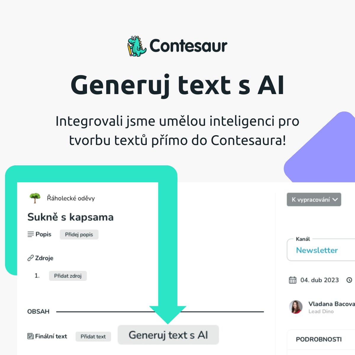 Vylepšili jsme umělou inteligenci pro tvorbu textů v aplikaci Contesaur.cz! 🎉 Vyzkoušet ji můžeš v placené i zkušební verzi aplikace, tak šup do toho. 🦖
#aitextgenerator #aicopywriter #aitext #aicontent #chatgpt #openai #marketingai