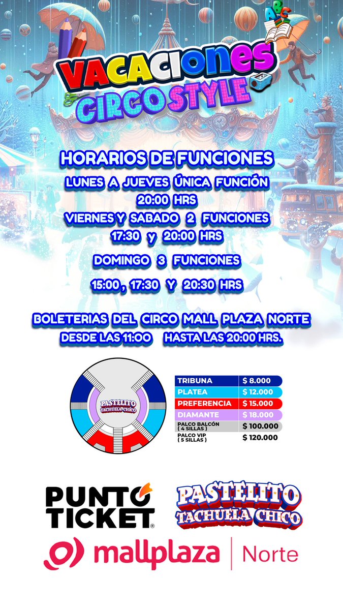 Acá toda la información de funciones en Vacaciones de Invierno Mall Plaza Norte, hasta 11 de Agosto 2024.