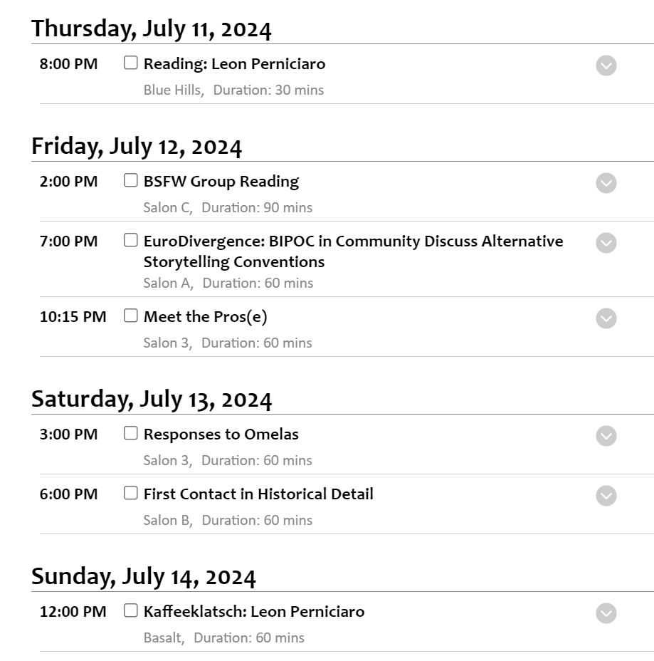 My Readercon schedule! Last year was a ton of fun, and I am sure this year will be too!

Is anybody else going?
