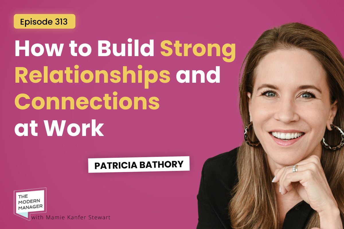 What's the most impactful thing you can do for yourself and your career?

Build strong workplace relationships.

People are willing to step up when they feel connected. 

Learn more from Patricia Bathory at themodernmanager.com/podcast-313

#Engagement #Leadership #WorkplaceRelationship