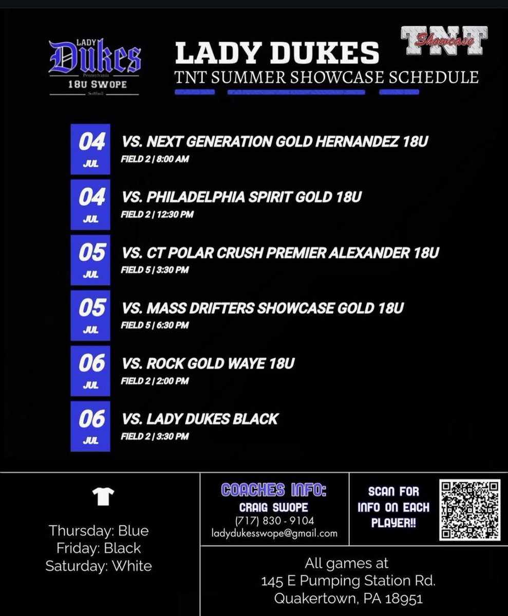 This weekend we will be traveling to Quakertown, PA, for TNT Summer Showcase! 
Schedule below: