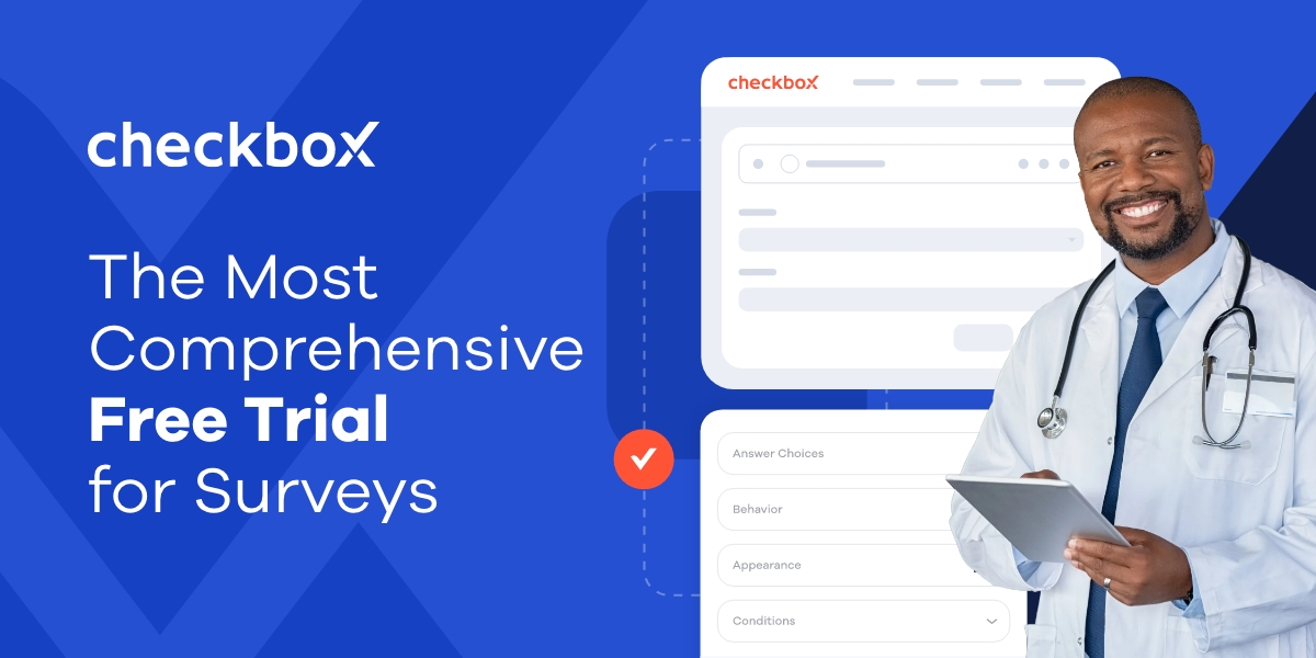 checkbox's tweet image. Experience our full-featured survey software FREE for 30 days! Collect genuine customer feedback at no cost. Healthcare pros get up to 90 days to gather patient data. Don’t miss out!
Learn more: bit.ly/3xSNEDI #SurveySuccess #PatientFeedback #CustomerFeedback #Checkbox
