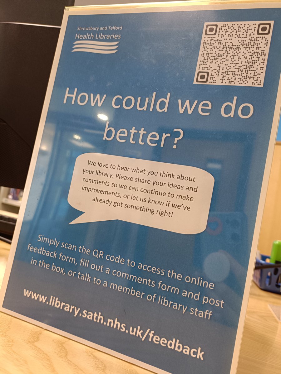Focussing on Ambitious today <a href="/sathNHS/">SaTH</a> #ValuesWeek 
We love to hear your feedback, comments and suggestions about how we can improve your library service. What can we change or do better? Fill in the online feedback form, send a DM, or write us an old fashioned paper comment  ✍️