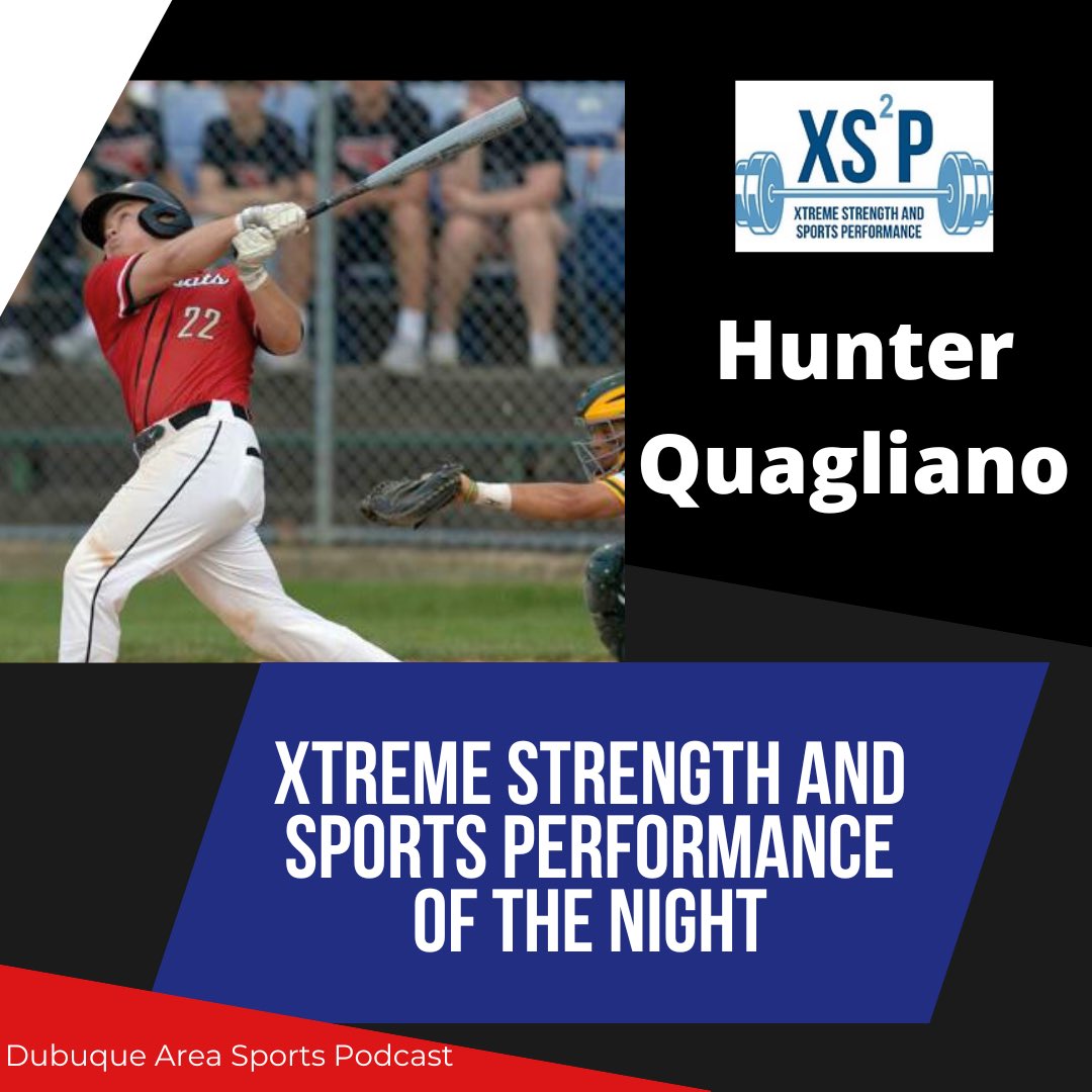 Xtreme Strength and Sports Performance of the Night goes to Hunter Quagliano from the Western Dubuque Bobcats!

Hunter hit a ball that has still yet to land during the Bobcats sweep of Cedar Rapids Jefferson. Hunter went 3-6 for a 💣 while driving in 5 runs, and scoring three