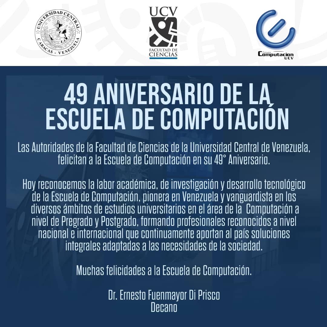USBLitoral's tweet photo. La Universidad Simón Bolivar Sede del Litoral, se une jubiló por la Celebración de los 49 Aniversario de la Escuela de Computación de la Universidad Central de Venezuela. https://t.co/OLOi69wCSY