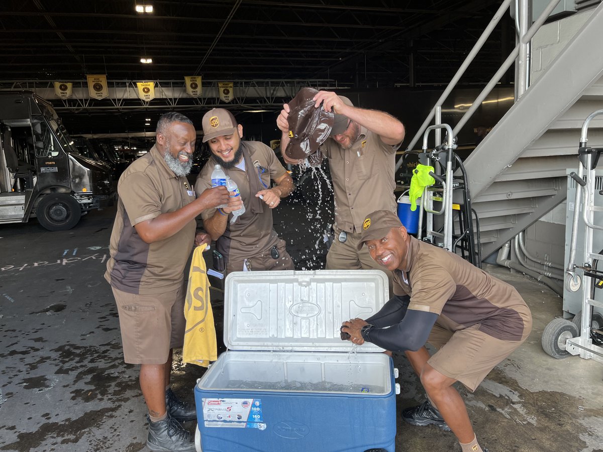 With old skool R&amp;B playing in the background, #CHSP committee member O'Shea Squalls starts the day groovin' and movin' 🕺💃, making sure his felllow #UPSers have what they need to stay healthy and hydrated before going out on road. bit.ly/3VM4cVX