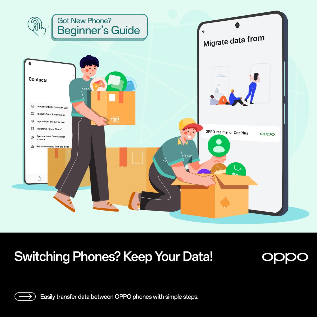 OPPO__Support's tweet photo. Switching to a new OPPO phone? 📱 Transfer your data easily: 

🔹 [Tools] > [Clone Phone] > [This Is the New Phone] > QR code
🔹 On your old phone, tap [This Is the Old Phone] 
🔹 Scan &amp; you’re done!

For more 👉 https://t.co/7mh7U7yXuD

#OPPO #OPPOSupport #OPPOUser #DataTransfer https://t.co/A7T9B7gmUl