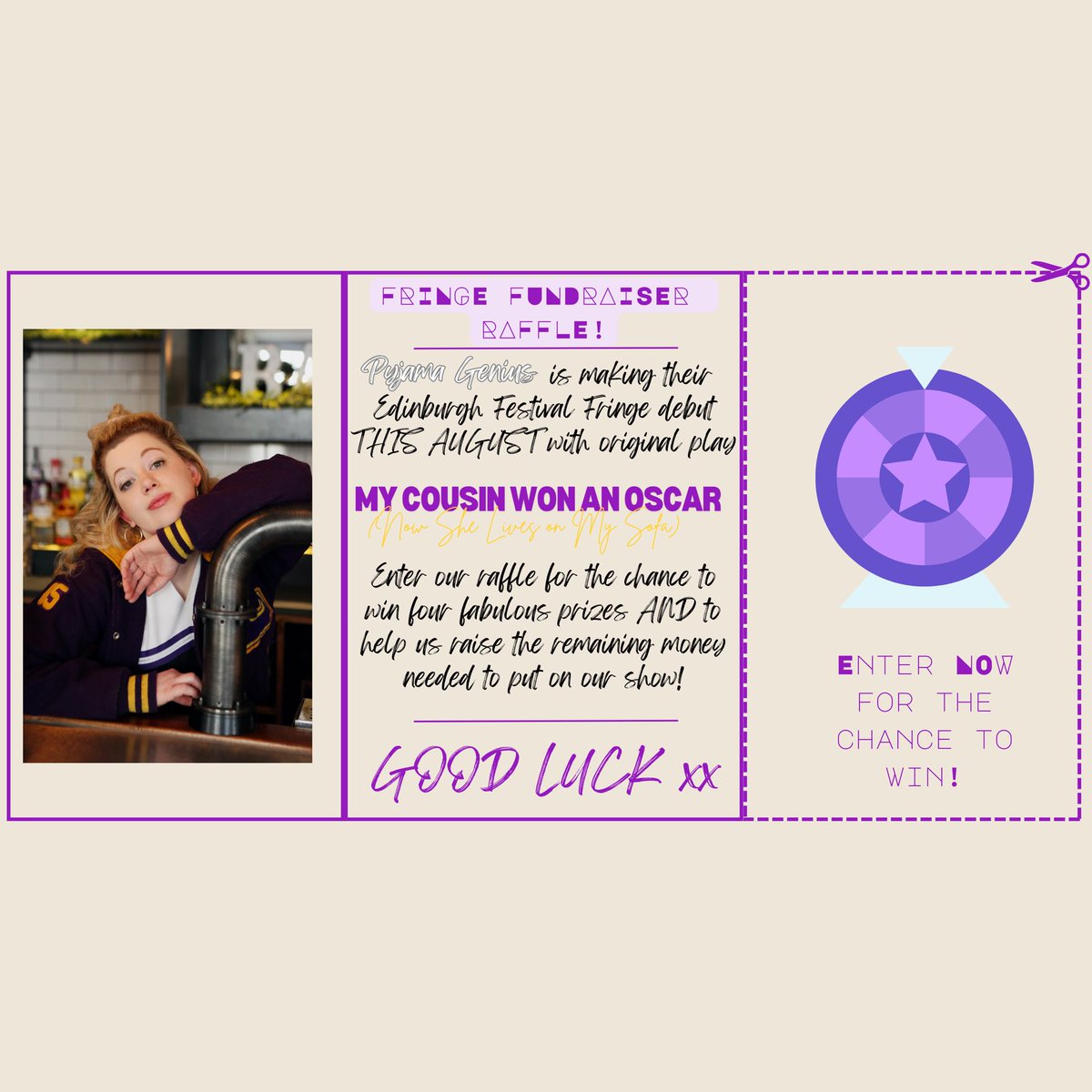 Hey Geniuses💡

We’ve launched our Edinburgh Festival Fringe Fundraiser Raffle🎁 

We have some am🤩zing prizes up for grabs, so don’t miss out - click the link below to enter 👀

raffall.com/360953/enter-r…

Help out if you’re able or share with someone who can!🤞

Good Luck☘️xxx