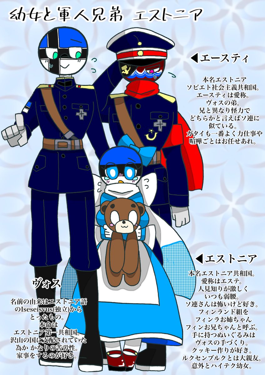 Yamauzu0210's tweet photo. 祖国と守護者【東🇩🇪🇫🇮🇲🇳(その2)🇪🇪】

 #カントリーヒューマンズ  #CountryHumans  #祖国と守護者 https://t.co/k6jEyLErrV