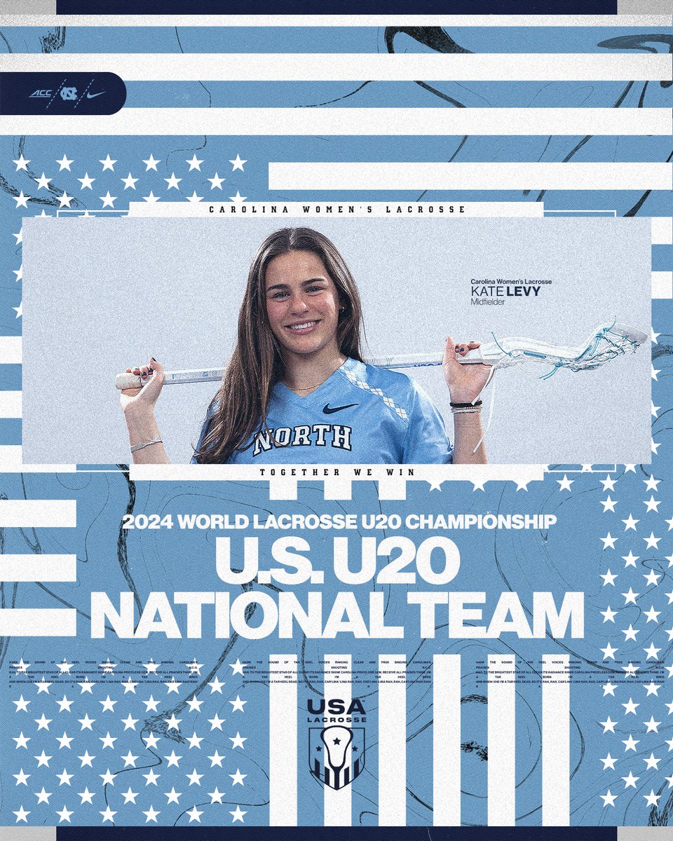 REPORTING FOR NATIONAL TEAM DUTY 🫡🇺🇸

Kate Levy has been named to the @USAWLax U20 National Team, which will compete at the 2024 World Lacrosse U20 Championship in Hong Kong this summer!