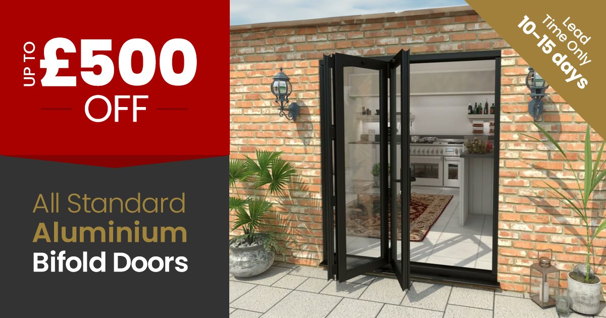 Untouchable prices. Amazing quality. Take advantage of HUGE #discounts on #BifoldDoors ideal for a #GardenTransformation or summer #Staycation. Shop the offer now: bit.ly/4cI20po