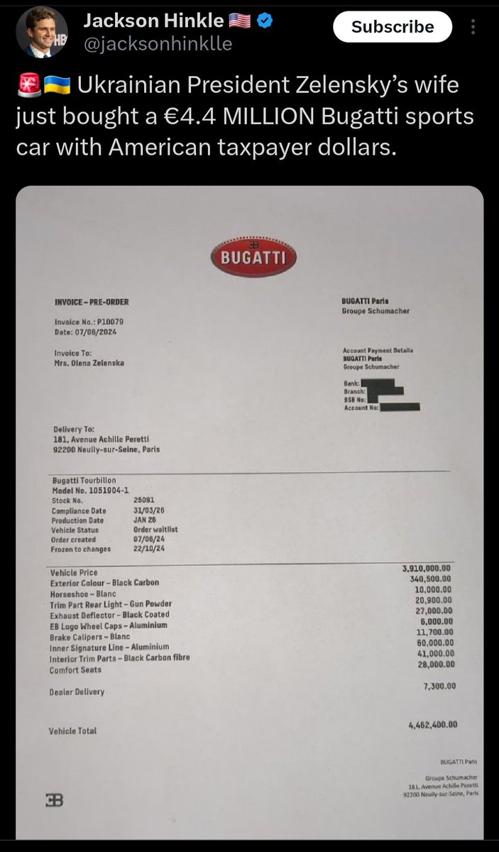 Russian bullshit 101:
1) Come up with a fake story about Zelenskyy/Zelenska "spending aid money on vanities"
2) Produce awful deepfake videos
3) Forge low-grade documents with ton of mistakes and typos
4) Use Nigerian fake news blogs with mostly AI-generated content as the